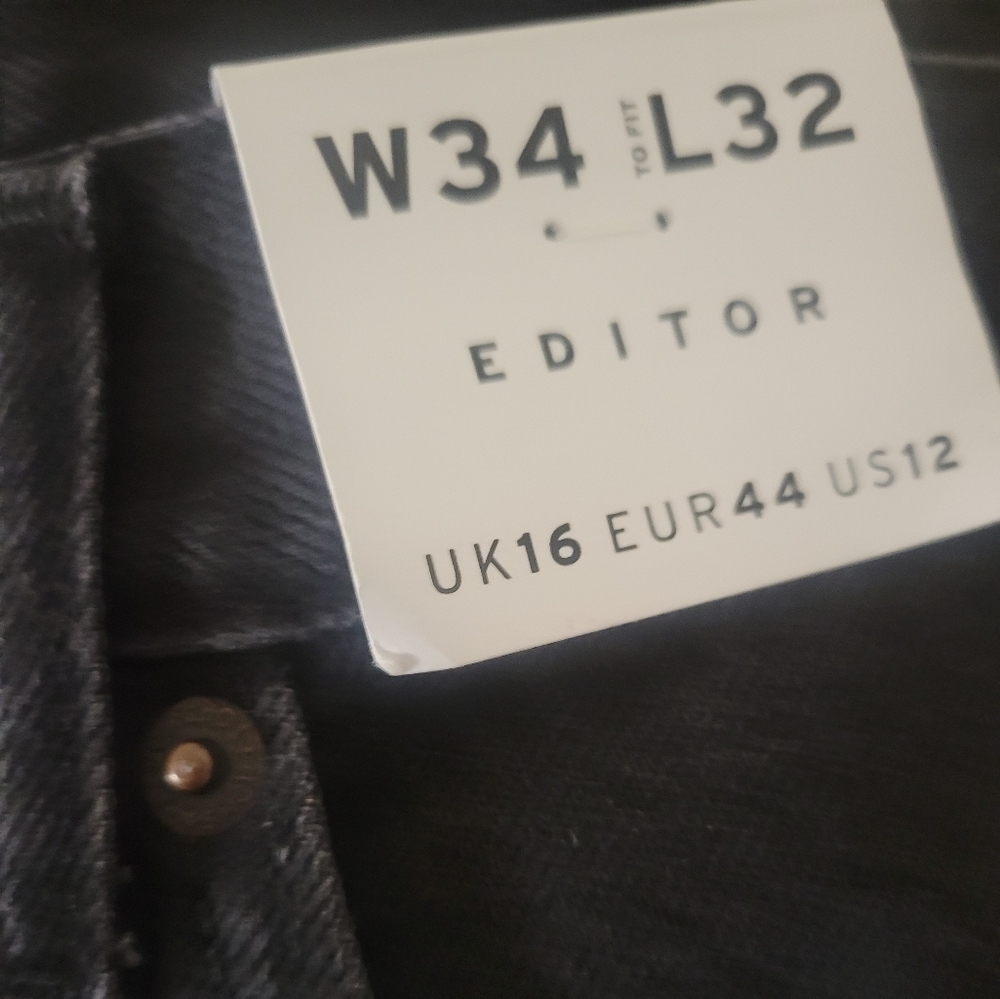 Nordstrom‎ Topshop Rigid Straight Leg Black Jeans - Picture 5 of 5